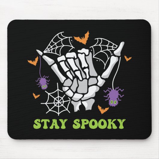 Tapis De Souris Stay Spooky Halloween Skeleton Hand (Devant)