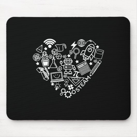 Tapis De Souris Steam Heart Shape Stem Enseignant Science Lover By (Devant)