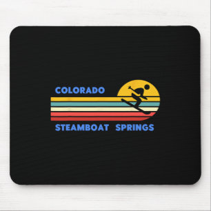 Tapis De Souris Steamboat Springs Colorado Ski Skieur Ski Vintage