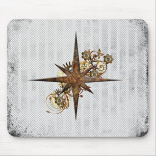 Tapis De Souris Steampunk Compass Star Grunge