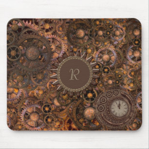 Tapis De Souris Steampunk Gears Monogrammé