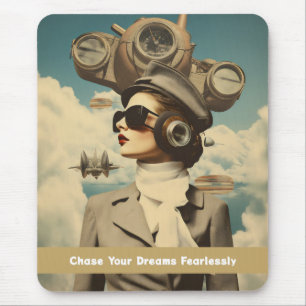 Tapis De Souris Steampunk Lady Chasse Vos Rêves Sans Peur