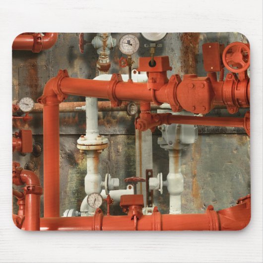 Tapis De Souris Steampunk - Red pipe headache (Devant)