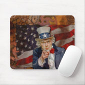 Tapis De Souris Steampunk Sam Patriotique US Drapeau Design (Avec souris)