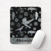 Tapis De Souris Steampunk Silver Zinc Gears and Crows Custom Nom (Avec souris)