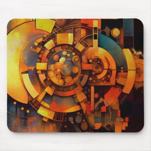 Tapis De Souris Steampunk Solar Mechanism Abstract (Devant)