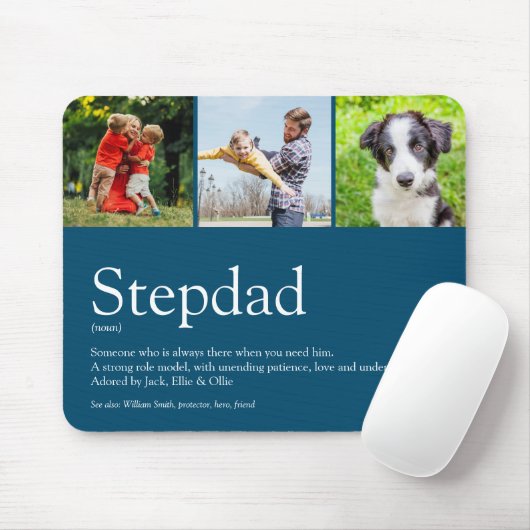 Tapis De Souris Stepfather Stepdad Définition 3 Photo Fun Blue (Avec souris)