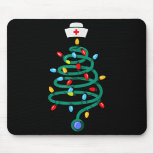 Tapis De Souris Stethoscope Arbre de Noël Docteur Infirmière