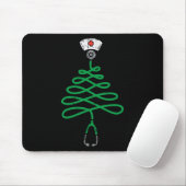 Tapis De Souris Stethoscope Arbre de Noël Infirmière Scrub de Noël (Avec souris)