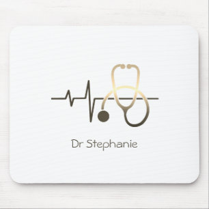 Tapis De Souris Stéthoscope Battement de coeur Médical