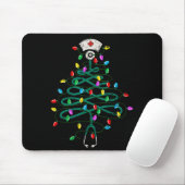 Tapis De Souris Stethoscope Christmas Tree Lights Nurse Christmas (Avec souris)