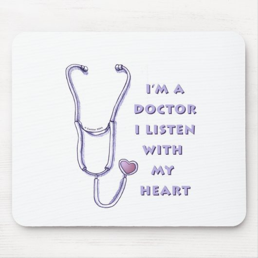 Tapis De Souris Stethoscope Coeur médecin (Devant)