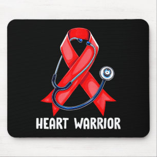Tapis De Souris Stéthoscope Heart Warrior Rouge Infirmière Maladie