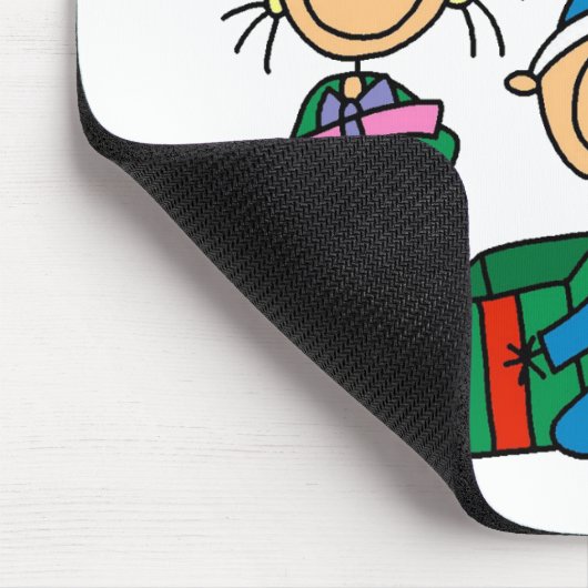 Tapis De Souris Stick Figure Enfants C'est Noël Tshirts et cadeaux (Coin)