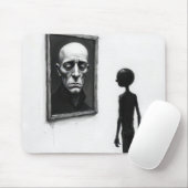 Tapis De Souris Stick Figure Staring a Bald Man Portrait (Avec souris)