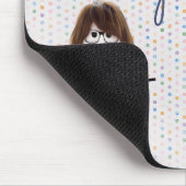 Tapis De Souris Stick Girl en robe Denim avec citation (Coin)