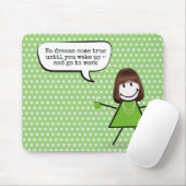 Tapis De Souris Stick Girl with Coffee Mug and Quote (Avec souris)