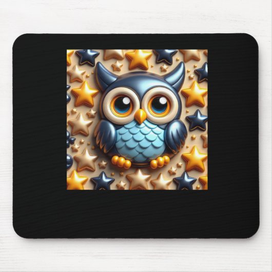 Tapis De Souris Sticker à hibou 3d (Devant)