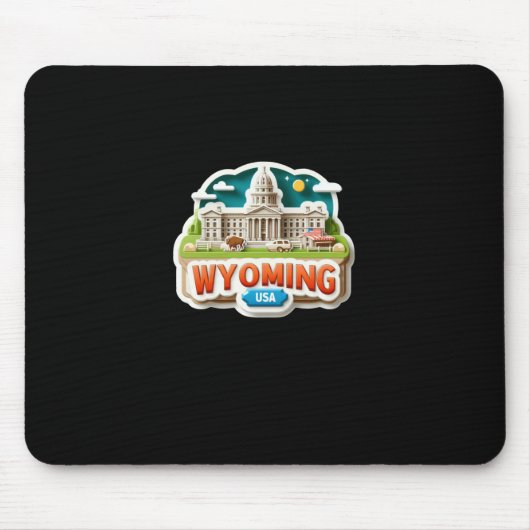Tapis De Souris Sticker du Wyoming (Devant)