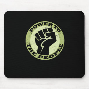 Tapis De Souris Sticker Vintage Du Pouvoir Au Peuple