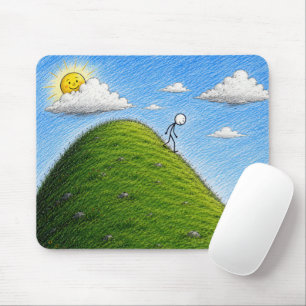Tapis De Souris Stickman descendant la pente