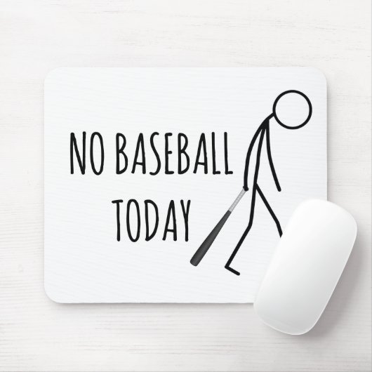 Tapis De Souris Stickman triste avec batte de baseball (Avec souris)