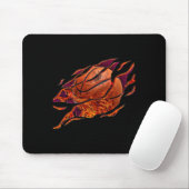 Tapis De Souris Sticulation D'Un Basket-Ball Feu (Avec souris)