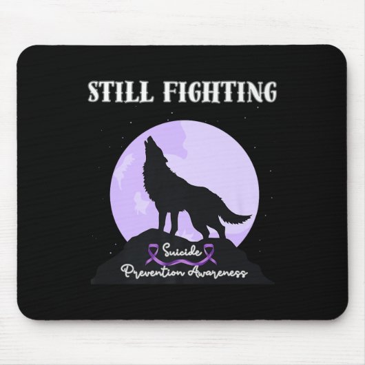 Tapis De Souris Still Fighting Suicide Prevention Awareness Wolf P (Devant)