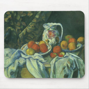 Tapis De Souris Still Life, Curtain and Pitcher par Paul Cezanne