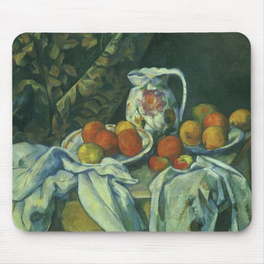 Tapis De Souris Still Life, Curtain and Pitcher par Paul Cezanne (Devant)