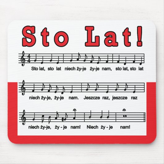 Tapis De Souris Sto Lat ! Chanson (Devant)