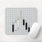 Tapis De Souris Stock diagramme de marché noir et blanc (Avec souris)