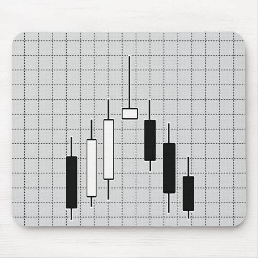 Tapis De Souris Stock diagramme de marché noir et blanc (Devant)