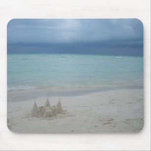 Tapis De Souris Stormy Sandcastle Beach Landscape