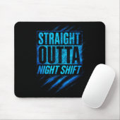 Tapis De Souris Straight Outta Night Shift - Funny Owl Workers  (Avec souris)