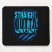 Tapis De Souris Straight Outta Night Shift - Funny Owl Workers (Devant)