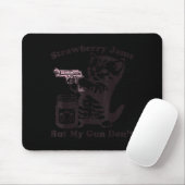 Tapis De Souris Strawberry Jams But My Gun Don't Funny Cat For Men (Avec souris)