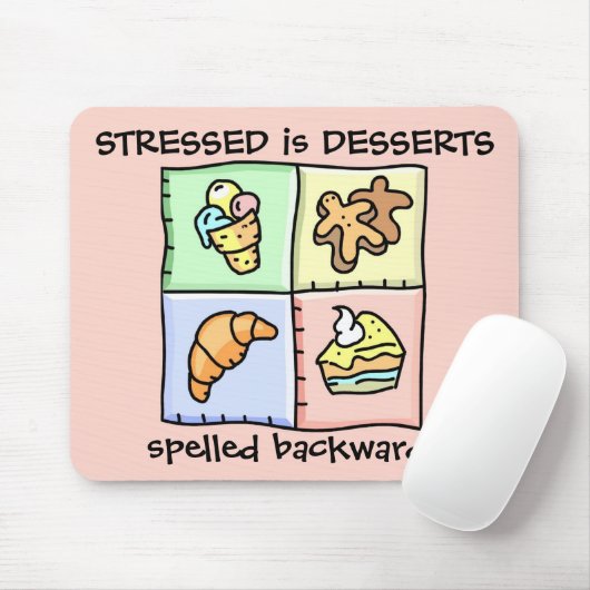 Tapis De Souris STRESSED est vers l'arrière - Mousepad écrit par (Avec souris)