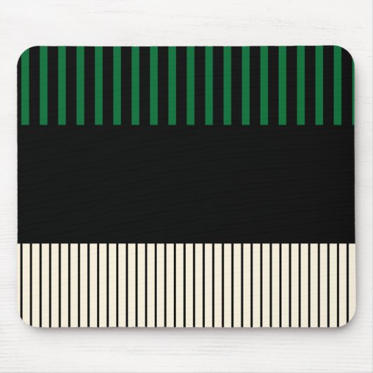 Tapis De Souris Stripes couleur - Vert, Crème et Noir (Devant)