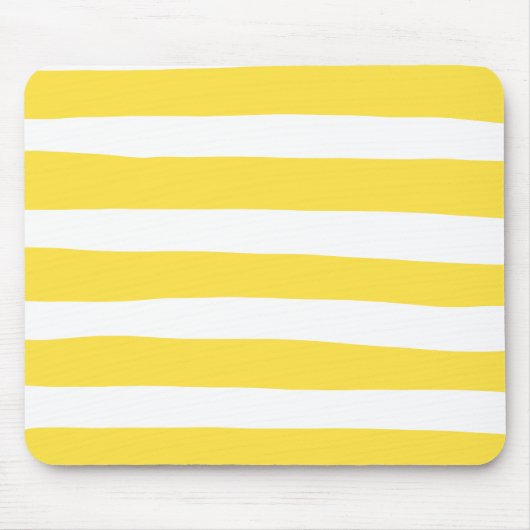 Tapis De Souris Stripes inégales - Citron jaune et blanc (Devant)