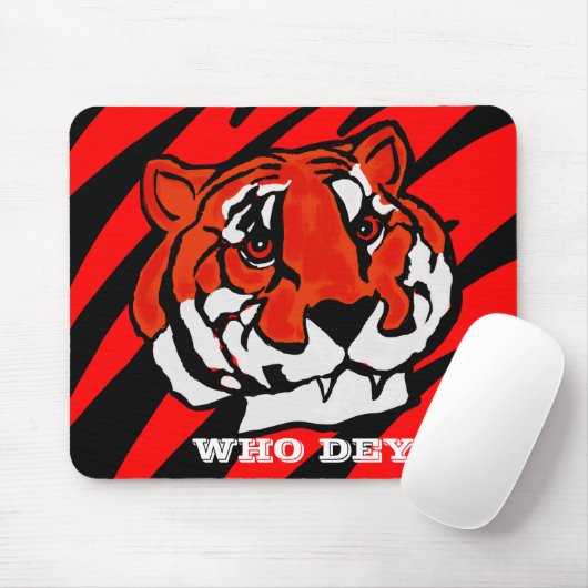 TAPIS DE SOURIS STRIPES ORANGE ET NOIR (Avec souris)