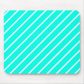 Tapis De Souris Stripes Turquoise & Blanc Mousepad (Devant)