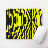Tapis De Souris Stripey Wavey - noir et jaune (Avec souris)