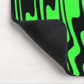 Tapis De Souris Stripey Wavey - noir et vert II (Coin)