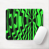 Tapis De Souris Stripey Wavey - noir et vert II (Avec souris)