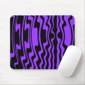 Tapis De Souris Stripey Wavey - Noir et violet (Avec souris)