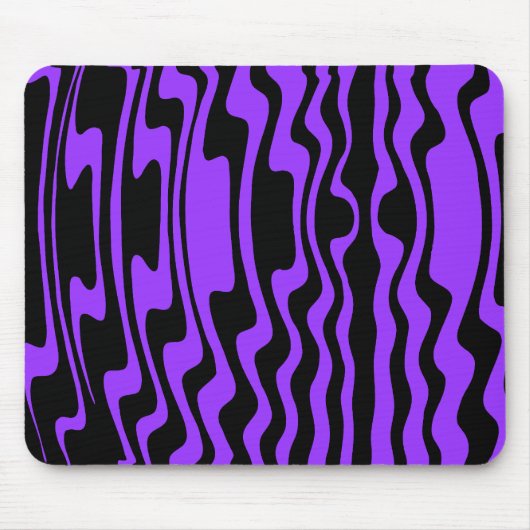 Tapis De Souris Stripey Wavey - Noir et violet (Devant)