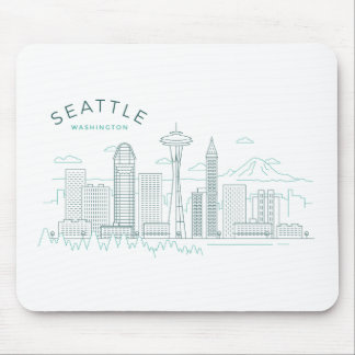 Tapis De Souris Stroke Skyline de Seattle