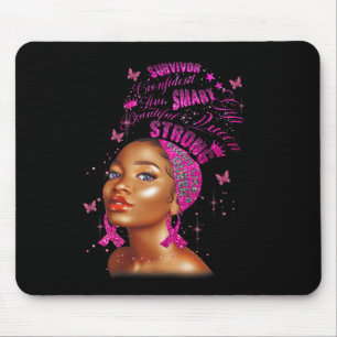 Tapis De Souris Strong Smart Black Women Brast Cancer Survive Pin