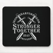 Tapis De Souris Strongers Together Iron Sharpens Iron Proverbs 27_ (Devant)